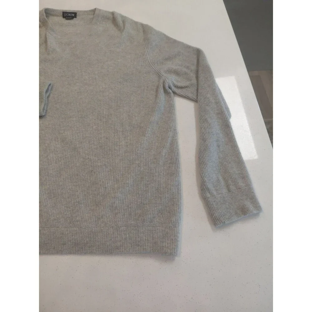 J Crew Sweater Men's XL light gray 2 Ply Italian Cashmere Crew neck